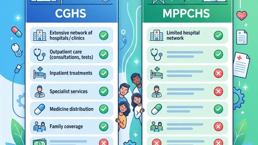 MPPCHS vs CGHS (Central Govt Health Scheme): कौन सी ज्यादा फायदेमंद?